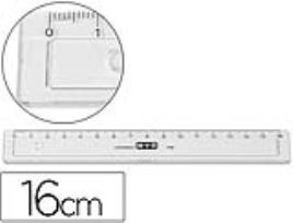 Regua M+R 16 cm Plastico Cinza