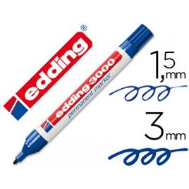 Marcador Edding Permanente 3000 Azul -10 Unidades