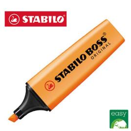 Marcador Boss, Ponta Biselada 5 mm, Tecnologia de tinta líquida, Laranja Fluorescente