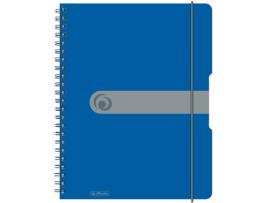 Caderno Espiral  A4 80F Microperfurado Capa Plastico Quadricula 4 mm Azul c/ Elastico