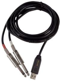 Cabo Interface USB - 2x Jack 6,3mm Macho Mono - 