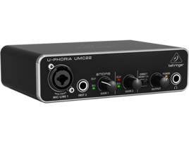 Interface AUD-USB/USB2.0 BEHRINGER UMC22 (2 Entradas - 2 Saídas)