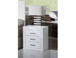 Mesa de Cabeceira DOGAR IMPORT 3 Gavetas (Branco)