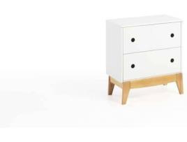 Mesa de Cabeceira DOGAR IMPORT NDK-700 (Madeira e Branco)