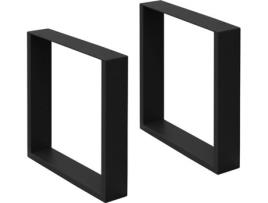 Pés de Mesa de 2 Peças  de Aço (Preto - 40x43 cm)