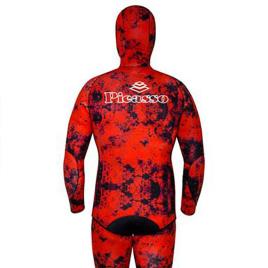 Jaqueta De Caça Submarina Camo Blood 3 Milímetros S Red / Black