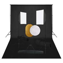 Kit estúdio fotográfico com softbox iluminação/fundo/refletor