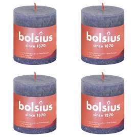 Velas rústicas cilíndricas Shine 6pcs 80x68 mm azul crepúsculo