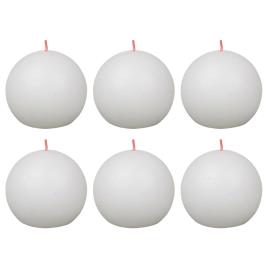 Velas rústicas redondas Shine 6 pcs 76x190 mm branco nublado