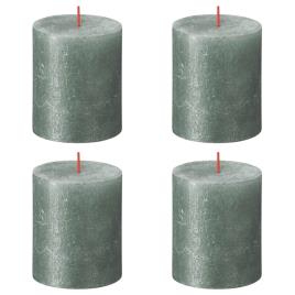Velas rústicas cilíndricas Shimmer 6 pcs 80x68 mm azul óxido