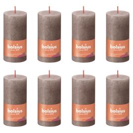 Velas rústicas cilíndricas Shine 8 pcs 100x50 mm cinza-acast.