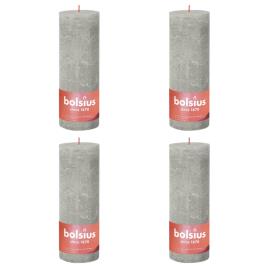 Velas rústicas cilíndric. Shine 6pcs 190x68mm cinzento areia