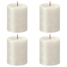 Velas rústicas cilíndricas Shimmer 6 pcs 80x68 mm marfim