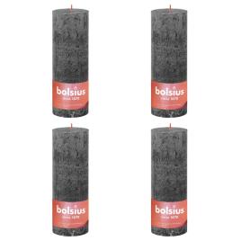 Velas rústicas cilíndric. Shine 6pcs 190x68mm cinza tempestade