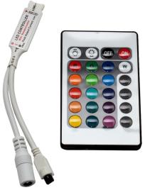 Controlador de Fita de LEDs RGB (144W) c/ Comando à Distância