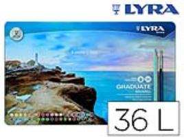 Lápis de Cores  Graduate Aquarell Caixa Metalica de 36 Cores Sortidas + Pincel