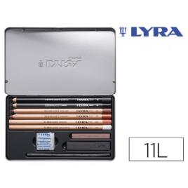 Lápis de Cor para Esboços Monocromo com Acessórios 11 Unid. 