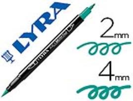 Marcador  Aqua Brush Aguarelavel Dupla Ponta Fina e Pincel Verde Noite