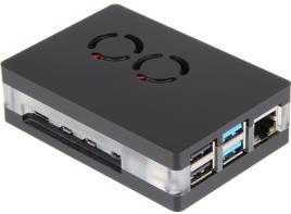 Caixa Acrílico Preto c/ 2 Ventoinhas p/ Raspberry Pi 4