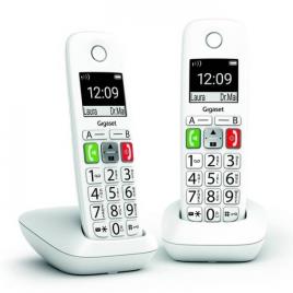 Pack 2x Telefones Digitais s/ Fios (Rede Fixa) E290 DUO (Branco) - 