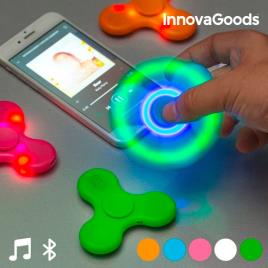 Spinner LED com Alta Voz e Bluetooth Verde