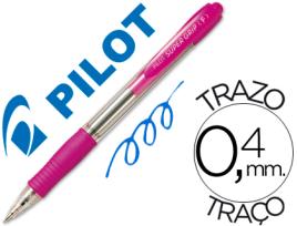 Caneta  Super Grip Rosa -Retratil -Com Grip-Tinta Base de Oleo