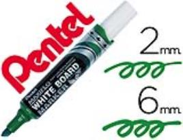 Marcador Pentel Mwl6 Maxiflo Quadro Br. Biselado Verde