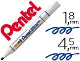 Marcador Pentel Mw86 Quadro Br. Biselado Azul