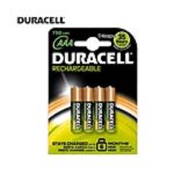 PILHA RECARREGAVEL R3 AAA 750MAH (BLISTER 4 PILHAS) DURACELL