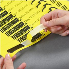 AVERY Pulseiras de Identificação Invioláveis L4001-5, Imprimíveis a Laser, 265 x 18 mm, 5 Folhas, 10 Pulseiras por Folha, Amarelo