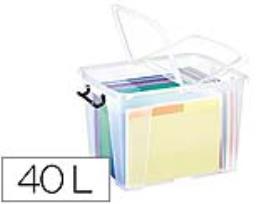 Contentor Cep de Plastico 40 Litros Transparente c/Tampa e Fecho Hermetico 397X498X329 mm