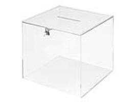 Urna Eleitoral  Quadrada c/ Chave Metacrilato 3 mm 300X300X300 mm