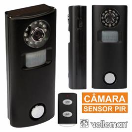 ALARME C/ SENSOR MOVIMENTOS PIR CÂMARA E COMANDO VELLEMAN
