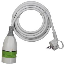 Extensão Branco 2P + Terra (3 x 1,5 mm) c/ Interruptor ON-OFF Rotativo (5 mts) - PEREL