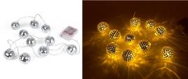 Grinalda c/ 10 Bolas Espelhos LED (1,65 mts) - 
