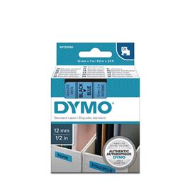 DYMO D1 padrão, preto sobre azul, 12 mm x 7 m