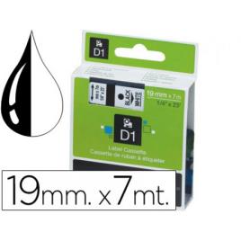 Fita DYMO D1 LabelManager - LabelPoint 19mmx7mts Branco - Preta 45803