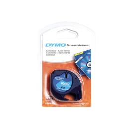 DYMO Fita LetraTAG s0721650, preto sobre azul, 12 mm x 4 m