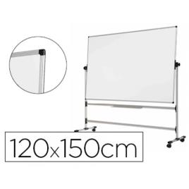 Quadro Branco Magnético 120x150cm Dupla Face Aço Vitrificado Suporte com Rodas