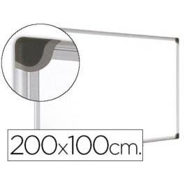 Quadro Branco Magnético Vitrificado 200x100cm Moldura Alumínio Bi-Office