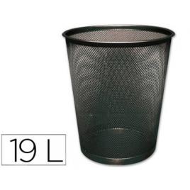 Cesto de Papéis em Rede Metálico 19L Preto 