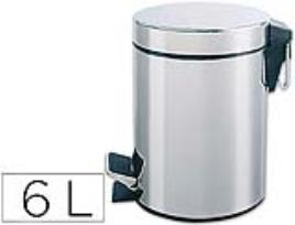 Cesto Q-Connect de Papeis Metalico Cromado c/ Pedal Capacidade 6 Litros 21x32 cm