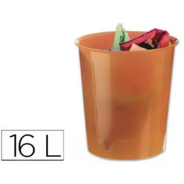 Cesto de Papéis em Plástico 16 Litros Translucido Laranja