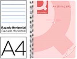 Caderno Espiral Q-Connect Din-A4 80Fls 70 Gr. Pautado 8 mm. Ppleno. Rosa