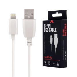 Cabo USB-A 2.0 2A Macho / Lightning Branco 1m