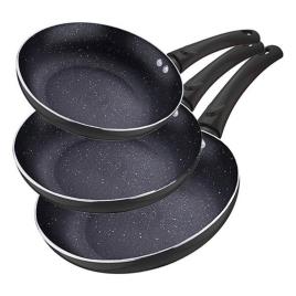 Conjunto de Frigideiras  Preto Alumínio Alumínio Forjado (3 pcs)