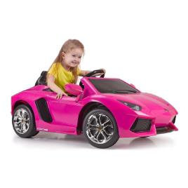 Carro elétrico para crianças Lamborghini Aventador  Bateria 6 V Cor de Rosa (126 x 68 x 50 cm)