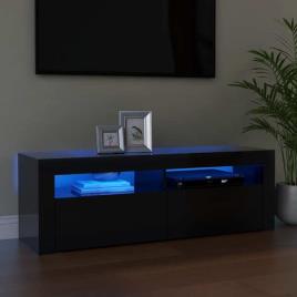 Móvel de Tv com Luzes LED 120x35x40 cm Preto Brilhante
