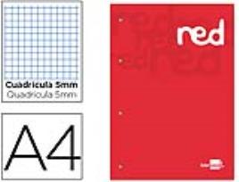 Recarga Colada Quadricula de 5 mm Vermelho A4 Natural 100 Folhas 100 G/m2