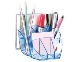 Organizador de Secretária Cep Confor Ice Blue Plástico Transparente Celeste